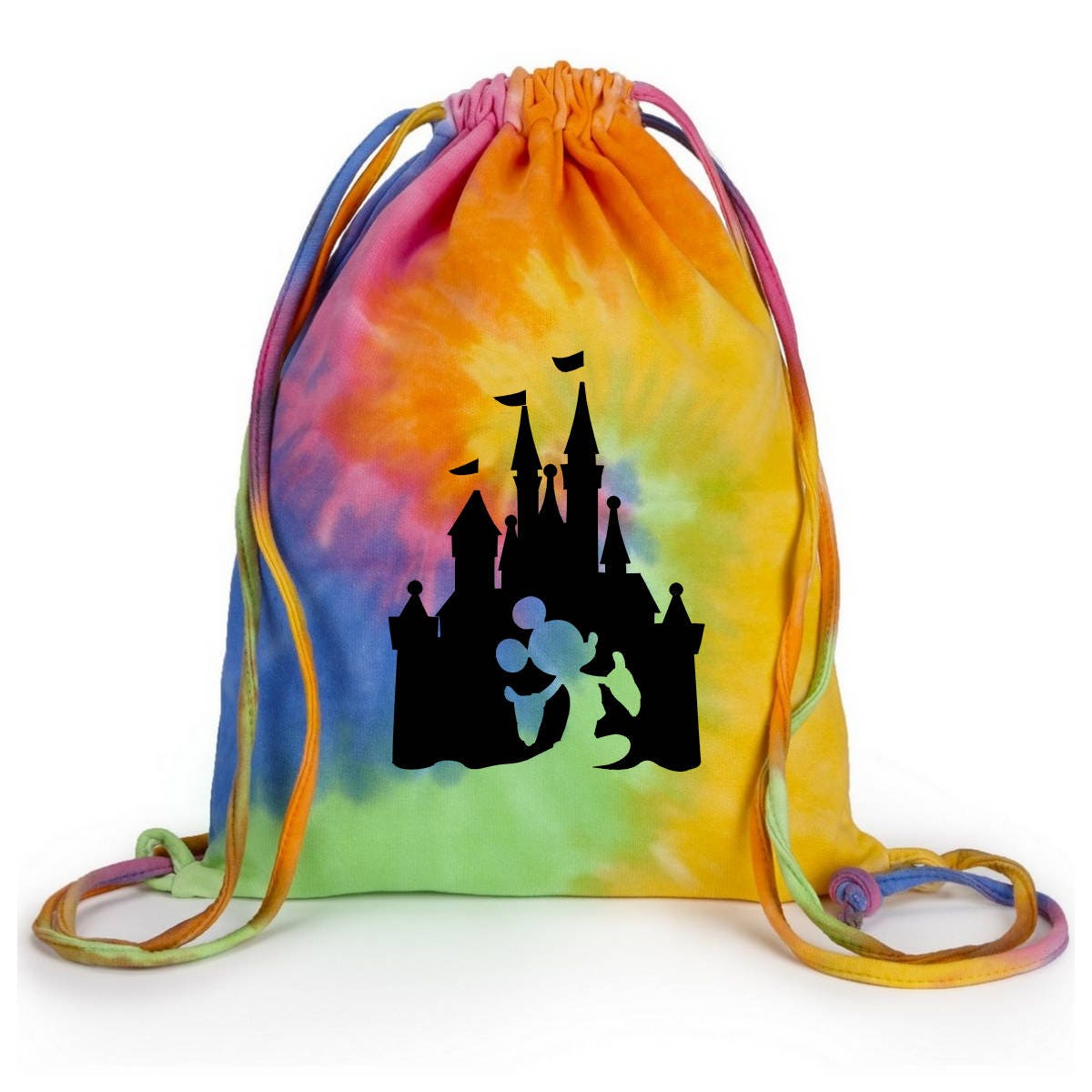 Disney Tie Dye Backpack/ Mickey Mouse Drawstring Cinch Sack 