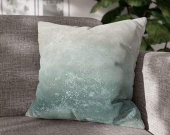 Seaside Seafoam Taupe And Blue Splash Ocean Lover Morning Blue Coastal Collection Pillow Cover