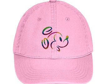 Disney Mickey Mouse Hat/ Rainbow Mickey Baseball Hat/ Disney Mickey Holographic Metallic Rainbow Pride Vacation Adjustable Cap