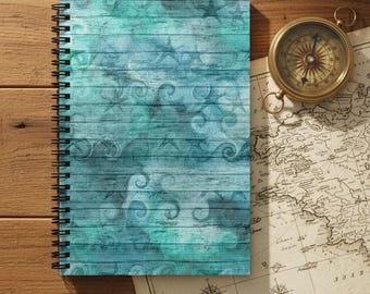 Nautical Beach Journal/ Ocean Waves Sea Life Illustration Coastal Tropical Summer Notebook/ Diary Gift