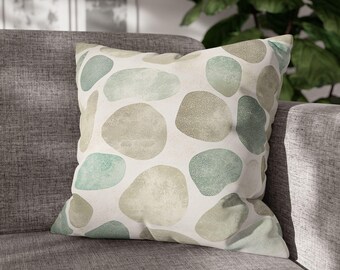 Sandy Beach Pebbles Retro Weathered Sand And Sea Coastal Collection Pillow Cover