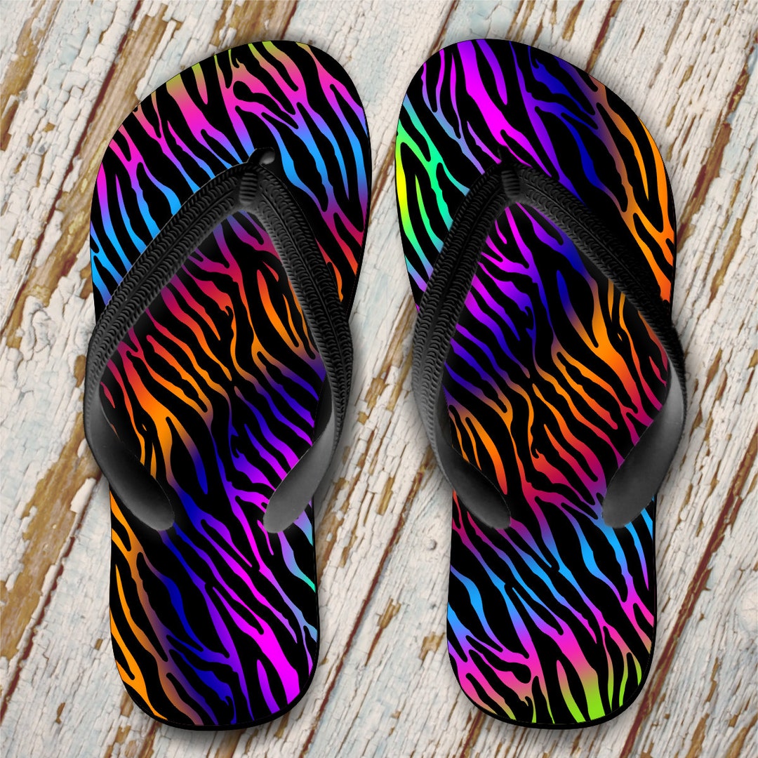 Zebra Flip Flops/ Animal Print Flip Flops/ Tie Dye Flip Flops/ Animal