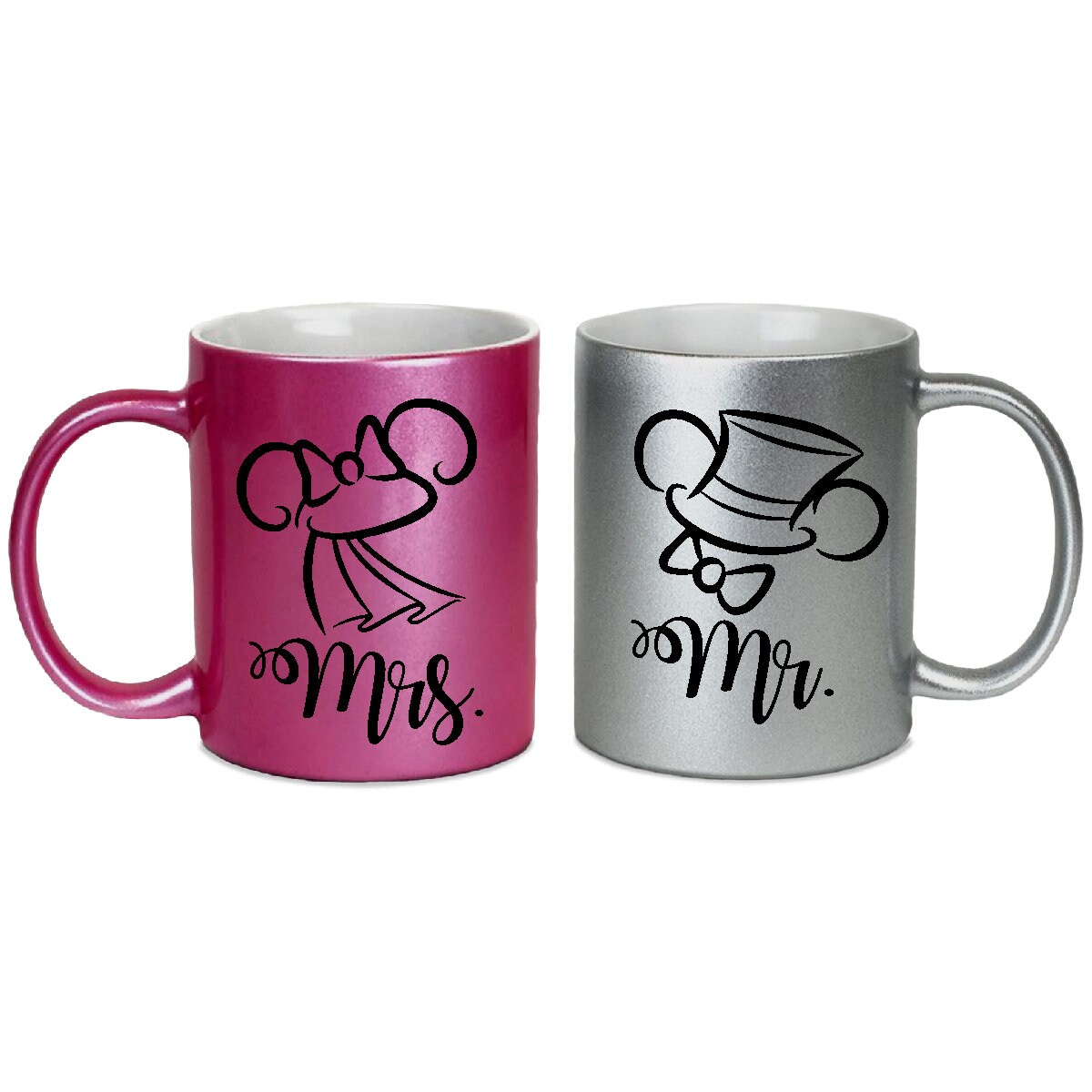 Disney Couple Wedding Gift Mug Set Mickey And Minnie Mr Etsy