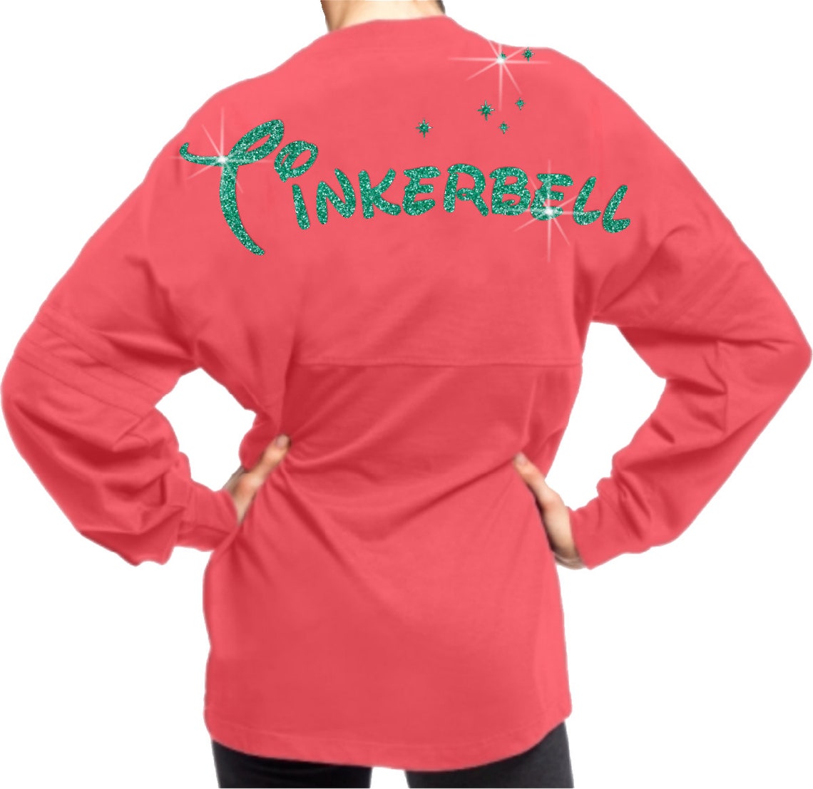Tinkerbell Jersey/ Glitter Green Tinkerbell Spirit Shirt/ Etsy