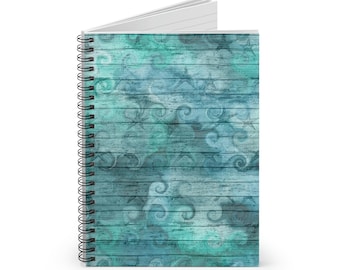 Nautical Beach Journal/ Ocean Waves Sea Life Illustration Coastal Tropical Summer Notebook/ Diary Gift