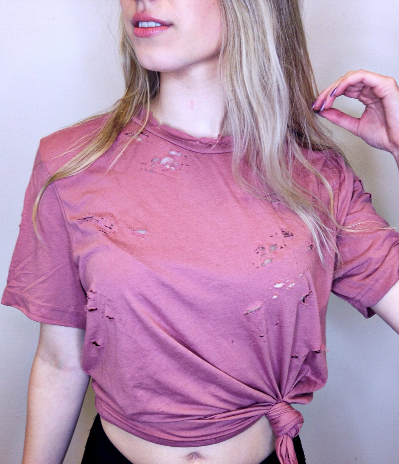 Distressed Shirt Ripped T Shirt Torn Shirt Women's Etsy