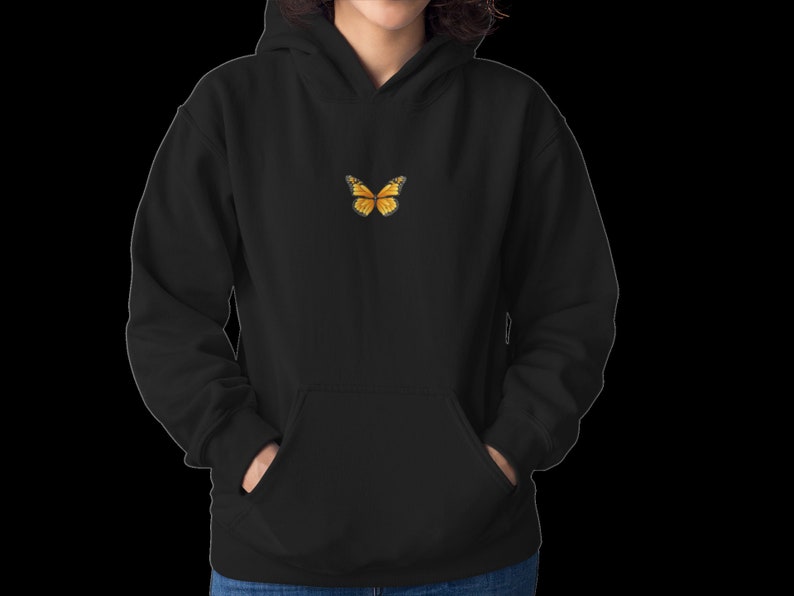 orange butterfly sweatshirt
