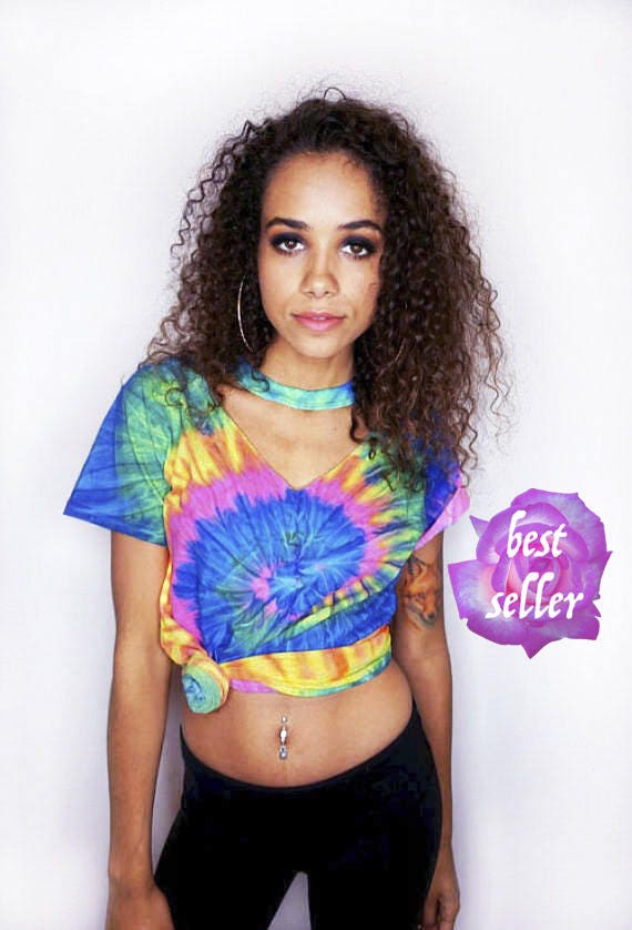 Tie Dye Shirt Women S Ladies Music Festival Clothing Etsy
