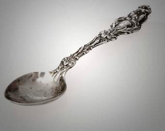 Pompadour by Whiting Sterling Silver Egg Spoon Goldwashed 3 7//8/"