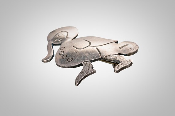 Hand wrought sterling duck pin - image 3