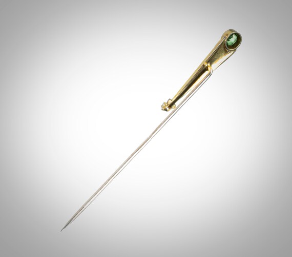 14k enamel tourmaline & pearl stick pin - image 4