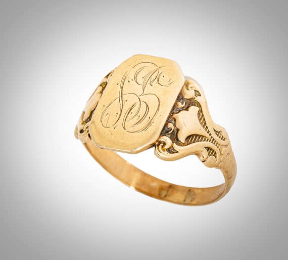 antique 14k signet ring - image 2