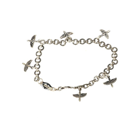 Coro sterling Air Corp sweetheart charm bracelet - image 1