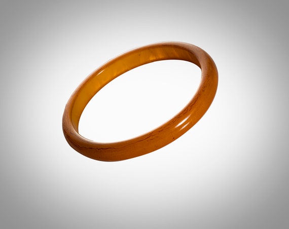 orange bakelite  bangle bracelet - image 3