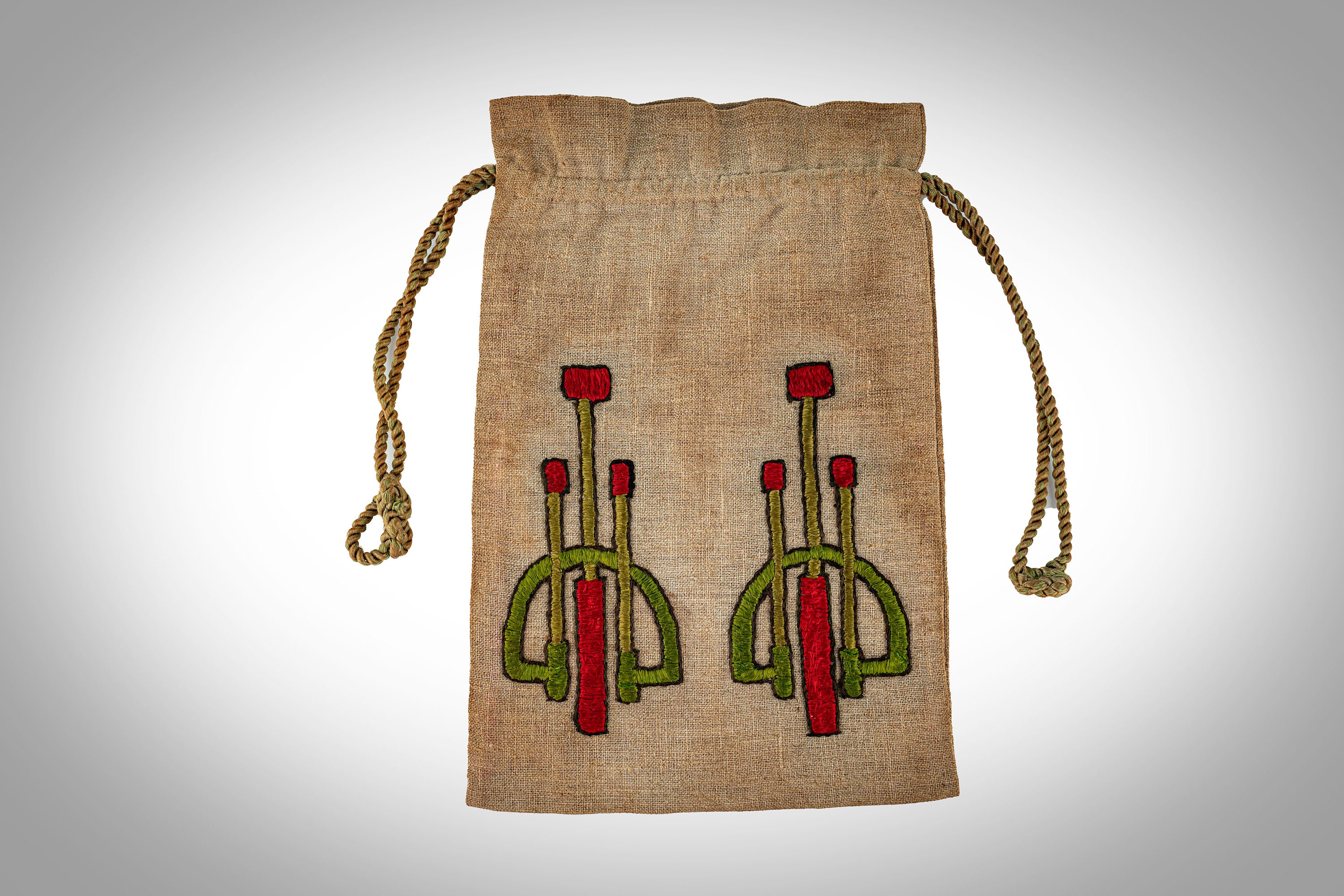 Arts & Crafts Embroidered Linen Bag Antique - Etsy
