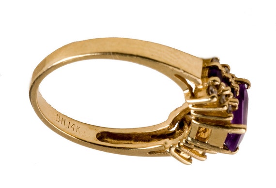 14k amethyst and diamond ring - image 4