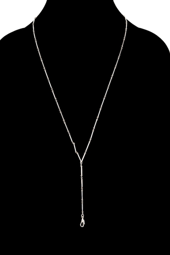 Art Deco 800 silver Y chain necklace