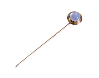 10k blue moonstone cabochon stick pin