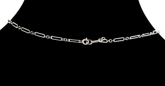 Art Deco paperclip type sterling Y chain necklace - image 3