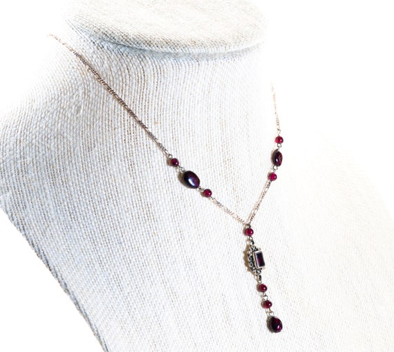 sterling & amethyst delicate vintage necklace - image 8