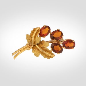 18k & citrine floral brooch