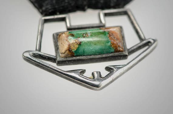 sterling & Turquoise Arts and Crafts watch fob - image 1