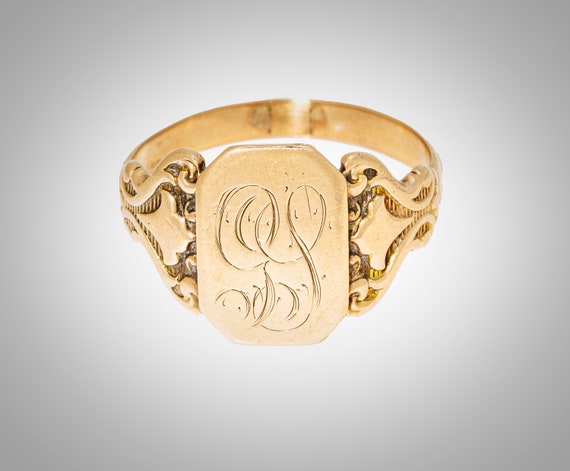 antique 14k signet ring - image 1