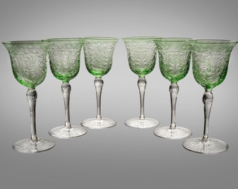 Hawkes green cut to clear wines set of 6