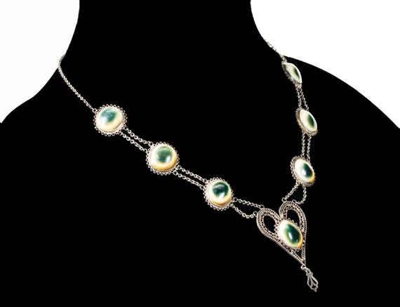 sterling filigree & opercula necklace and bracele… - image 3