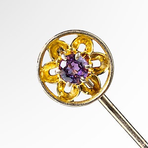Victorian 14k Amethyst stick pin