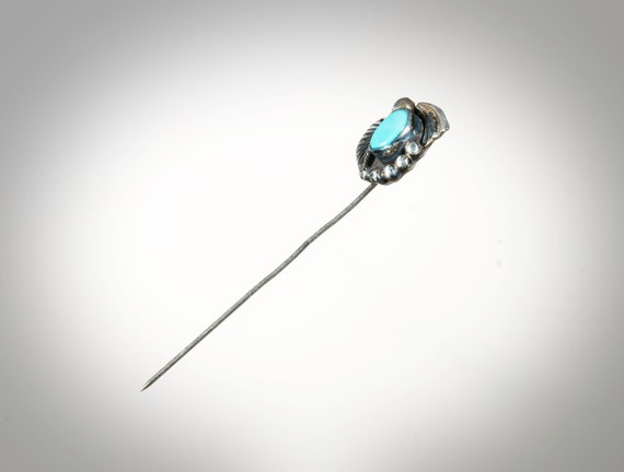 D & J Clark Navajo sterling turquoise stick pin - image 3