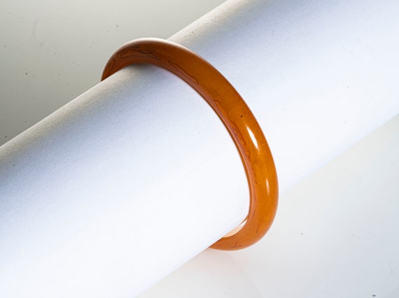 orange bakelite  bangle bracelet - image 2