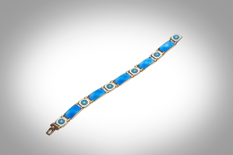 David Anderson guilloche enameled gilt sterling bracelet Norway