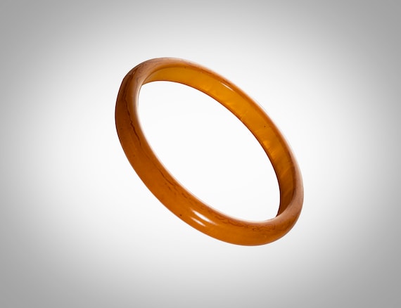 orange bakelite  bangle bracelet - image 4