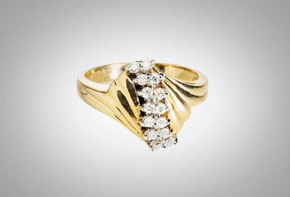 14k diamond cocktail  ring - image 1