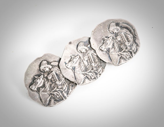 sterling Sheibler style coins brooch