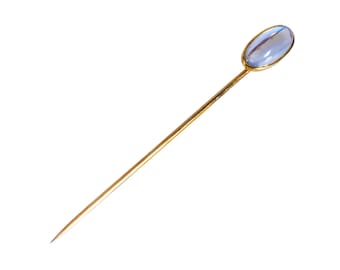 14k blue moonstone stick pin