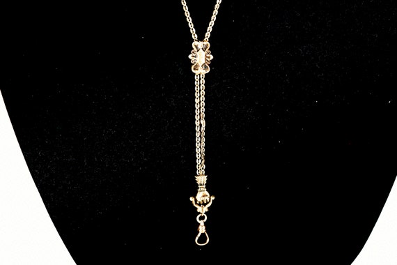 Antique Victorian 10k slide style chain with fist… - image 3
