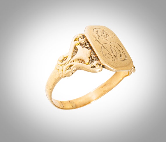 antique 14k signet ring - image 3