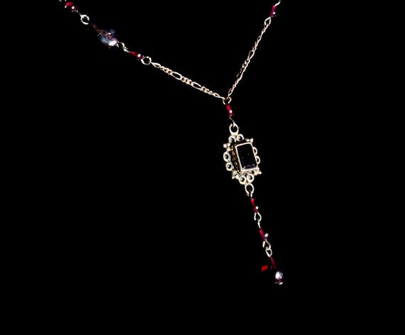 sterling & amethyst delicate vintage necklace - image 4