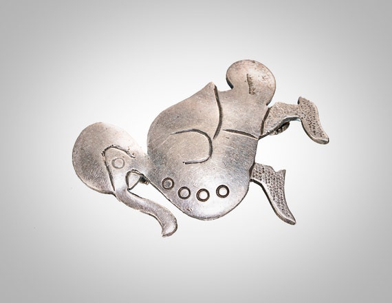 Hand wrought sterling duck pin - image 2