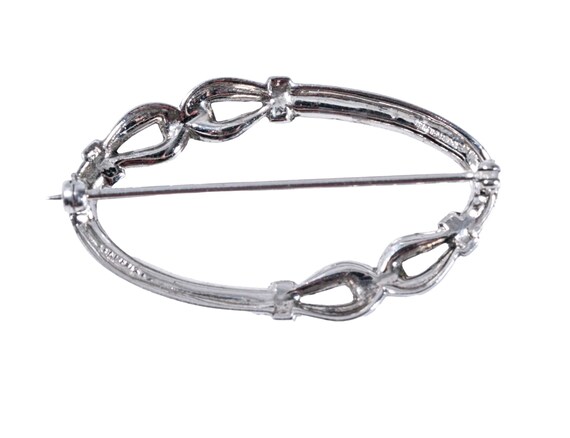 Wachenheimer sterling marcasite oval brooch - image 6