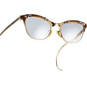 Gaspari cat eyed eyeglasses spectacles mid century gold filled
