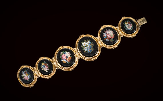 antique Victorian 14k micromosaic bracelet - image 2