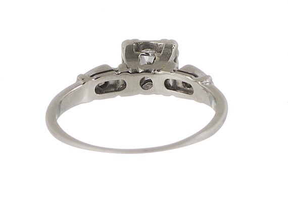 Mid-Century diamond ring 18k white gold .55 carat - image 3