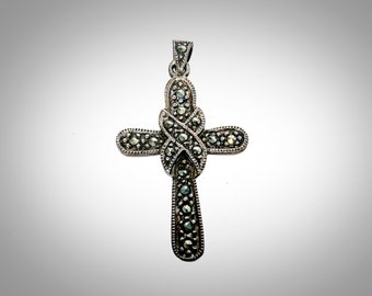 sterling silver cross with marcasite