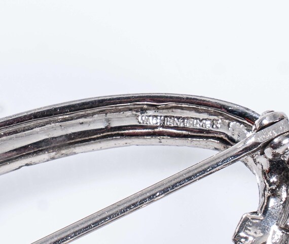 Wachenheimer sterling marcasite oval brooch - image 3