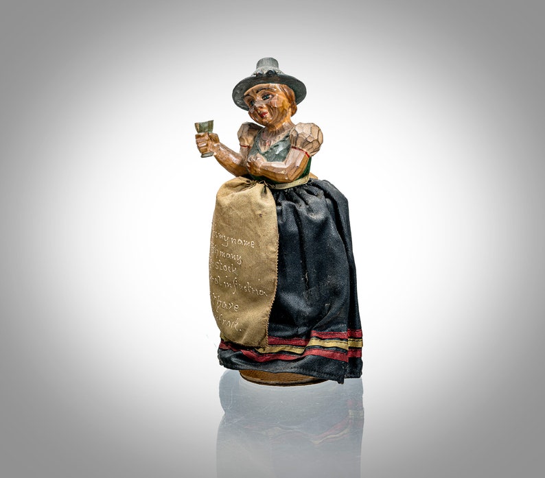 Austrian woman figural candy container