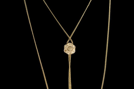 Victorian 14k slide chain necklace with garnet sl… - image 6