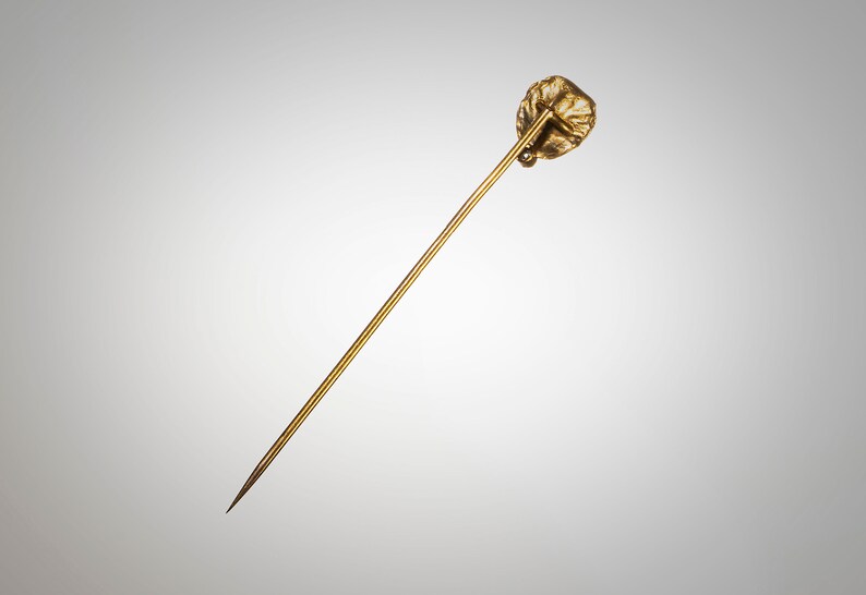 Art Nouveau 14k pearl diamond stick pin